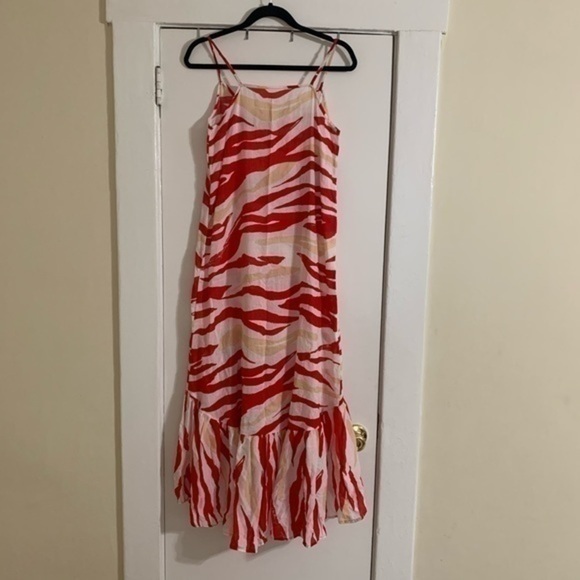 Lucca Couture Red Print Maxi Dress Small - Picture 1 of 7